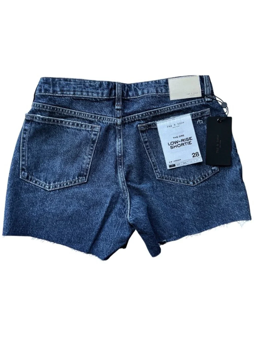 Rag & Bone Dre Raw Hem Boyfriend Low Rise Denim Shorts Cannon 28 New With Tags